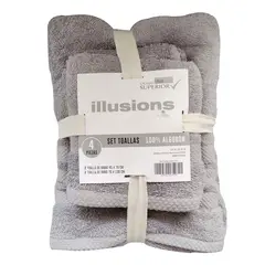 ILLUSIONS - Juego De Toallas 400 G Gris