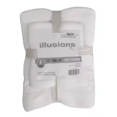 ILLUSIONS - Juego De Toallas 400 G Blanco