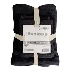 ILLUSIONS - Juego De Toallas 400 G Negro