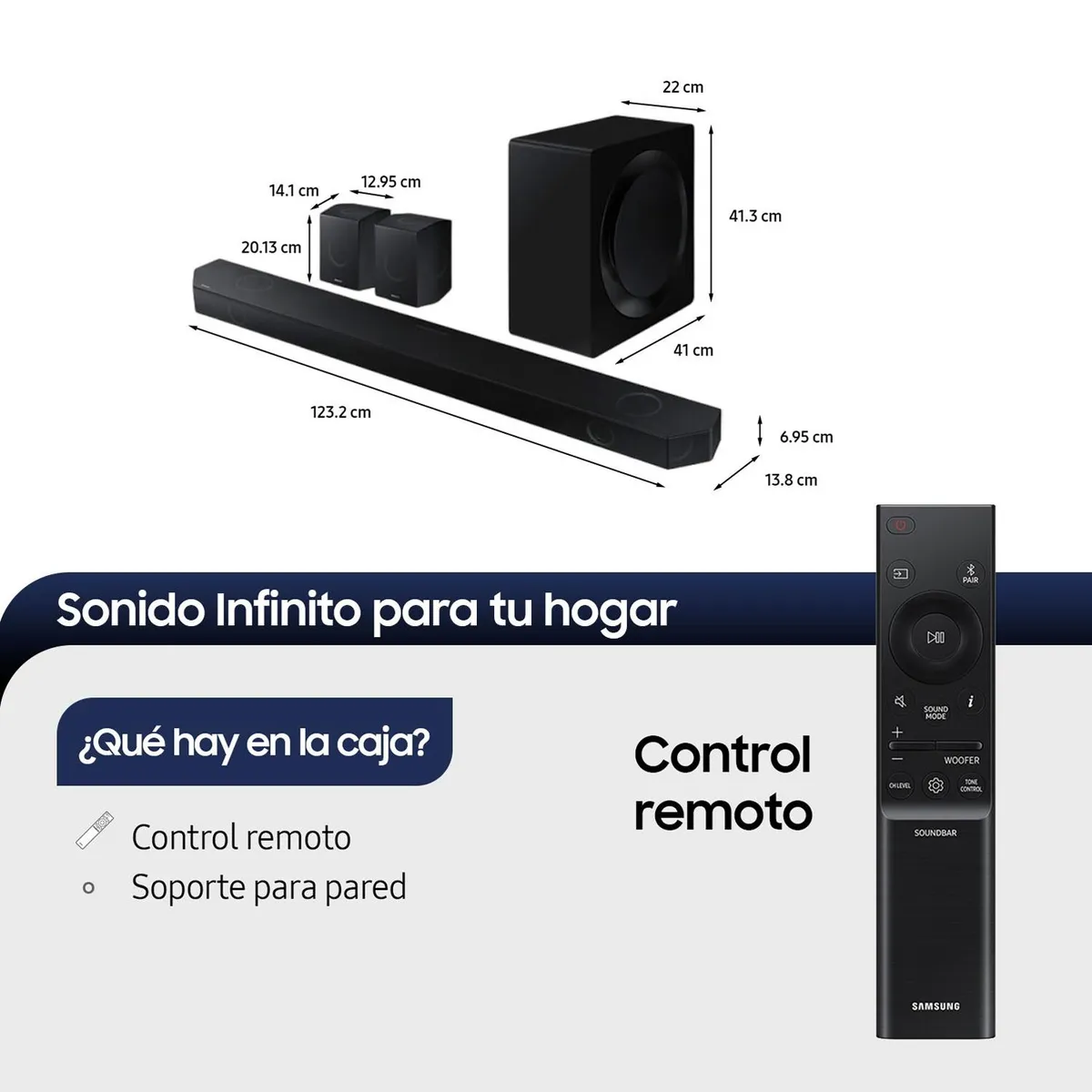 SAMSUNG - Q-Series Soundbar HW-Q990D 11.1.4 Subwoofer y parlante posterior (2024)