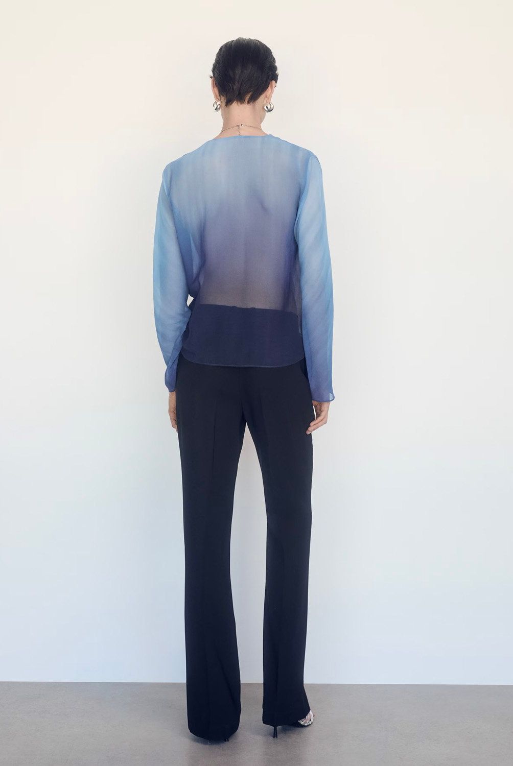 MANGO - Blusa Cruzada Semitransparente Mujer Mango