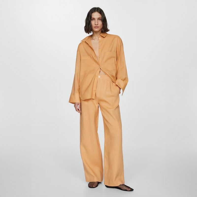 MANGO - Camisa Ramio Bolsillos Mujer Mango
