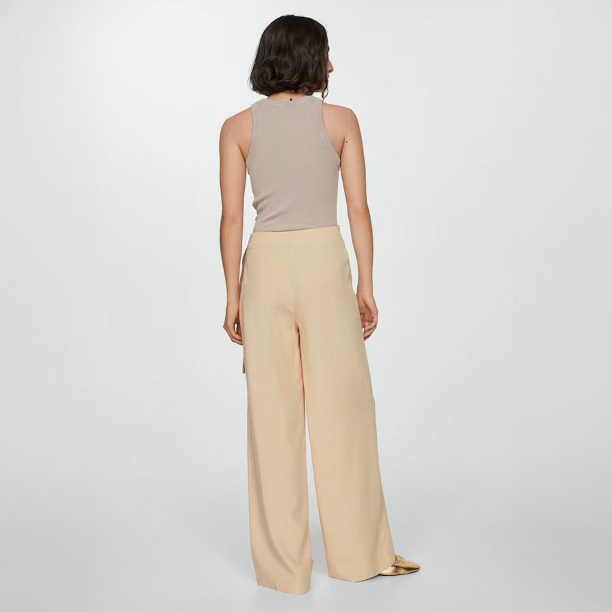MANGO - Pantalón Lyocell Detalle Nudo Mujer Mango
