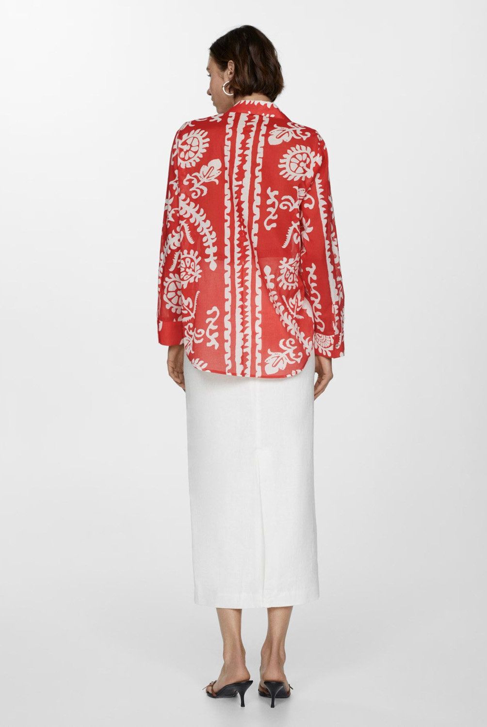 MANGO - Camisa Oversize Estampada Mujer Mango