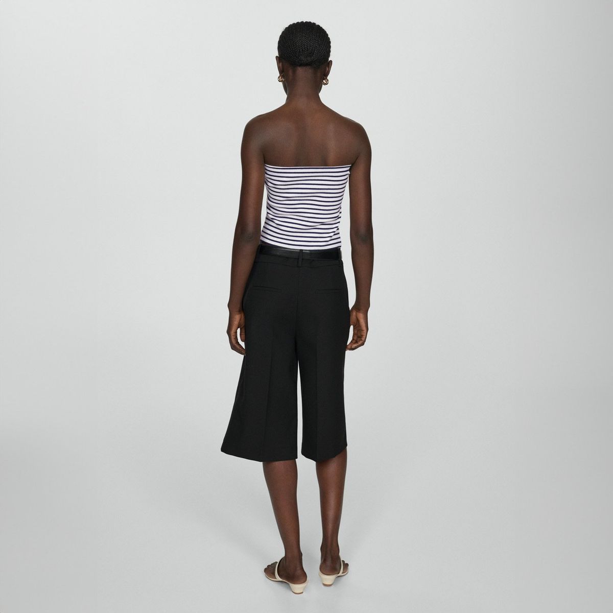 MANGO - Top Bandeau a Rayas de Algodón para Mujer