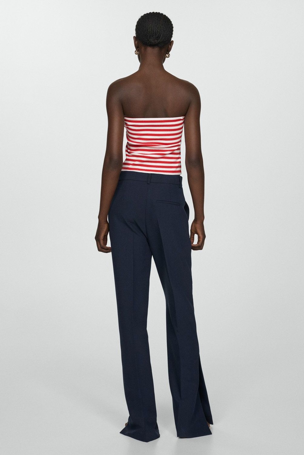MANGO - Top Bandeau a Rayas de Algodón para Mujer