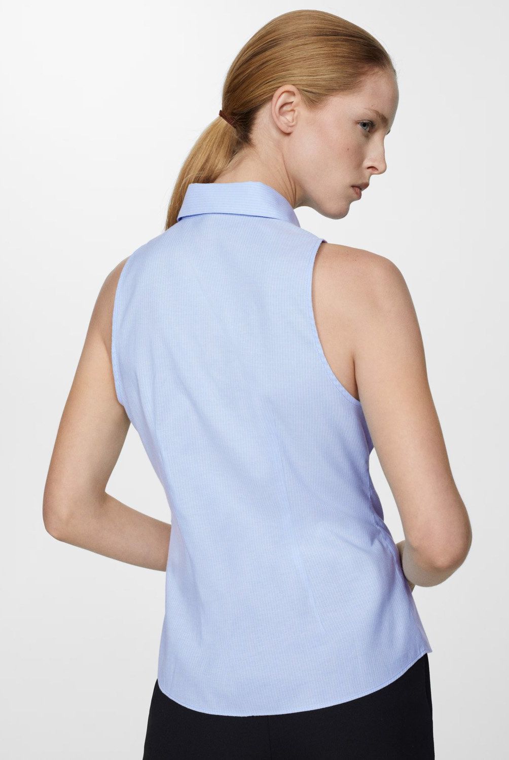 MANGO - Camisa sin Mangas Rayas Mujer Mango