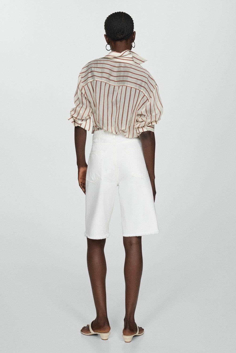 MANGO - Bermudas Vaqueras Rectas Mujer Mango