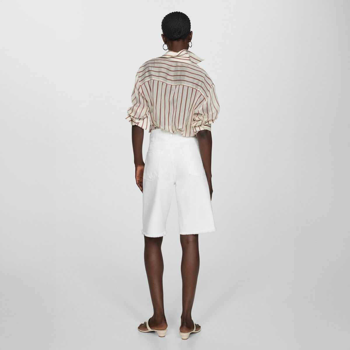 MANGO - Bermudas Vaqueras Rectas Mujer Mango