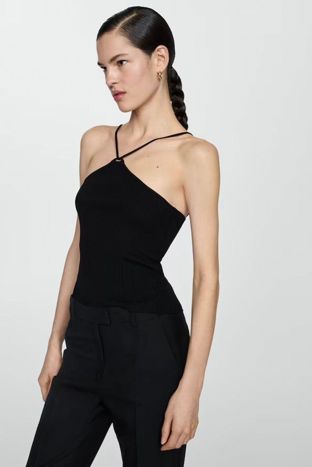 MANGO - Top Punto Hilo Metalizado Mujer Mango
