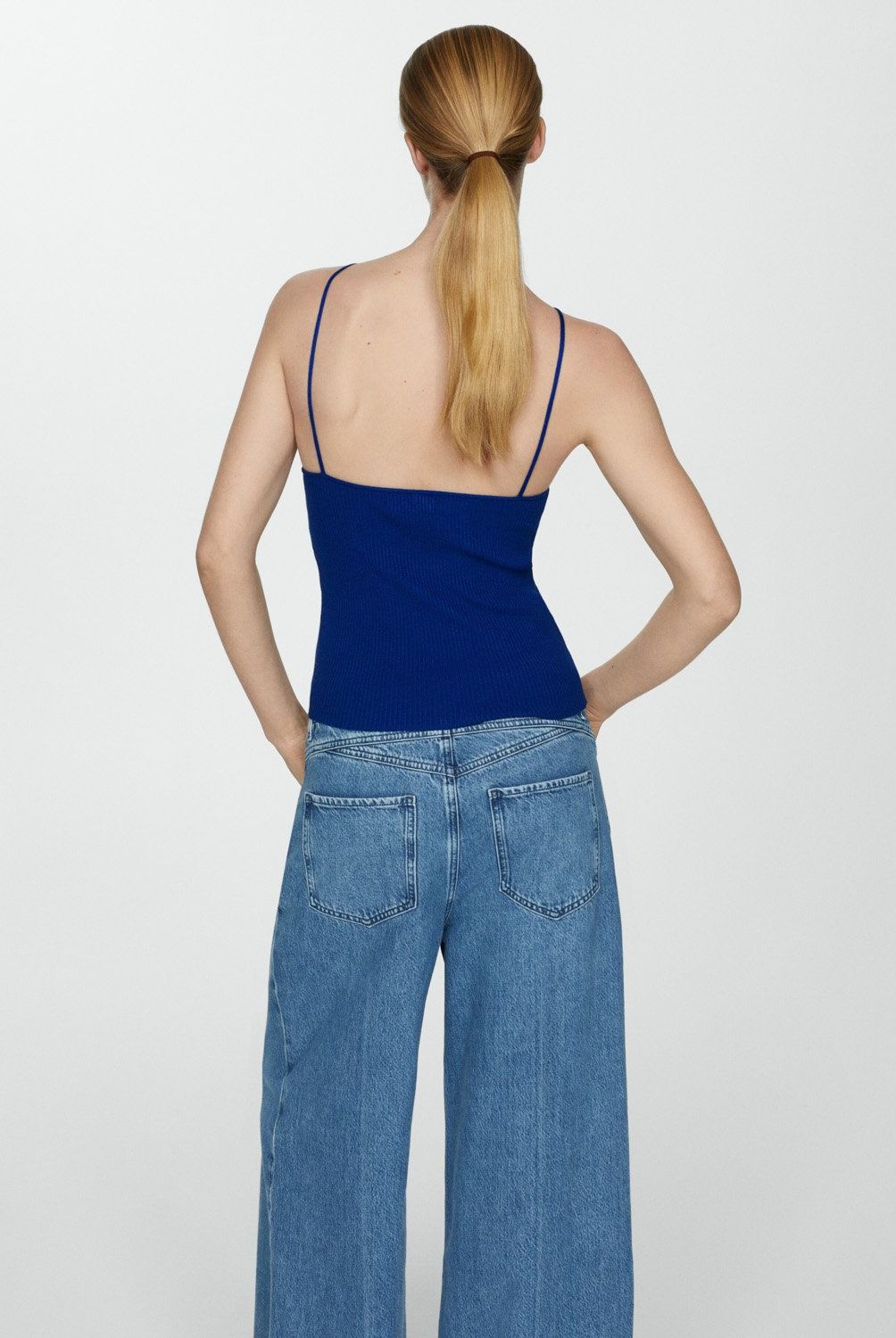 MANGO - Top Punto Hilo Metalizado Mujer Mango