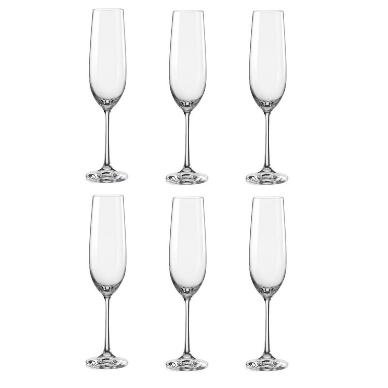 BOHEMIA - Set 6 Copas Champagne Cristal Viola 190 ml Bohemia