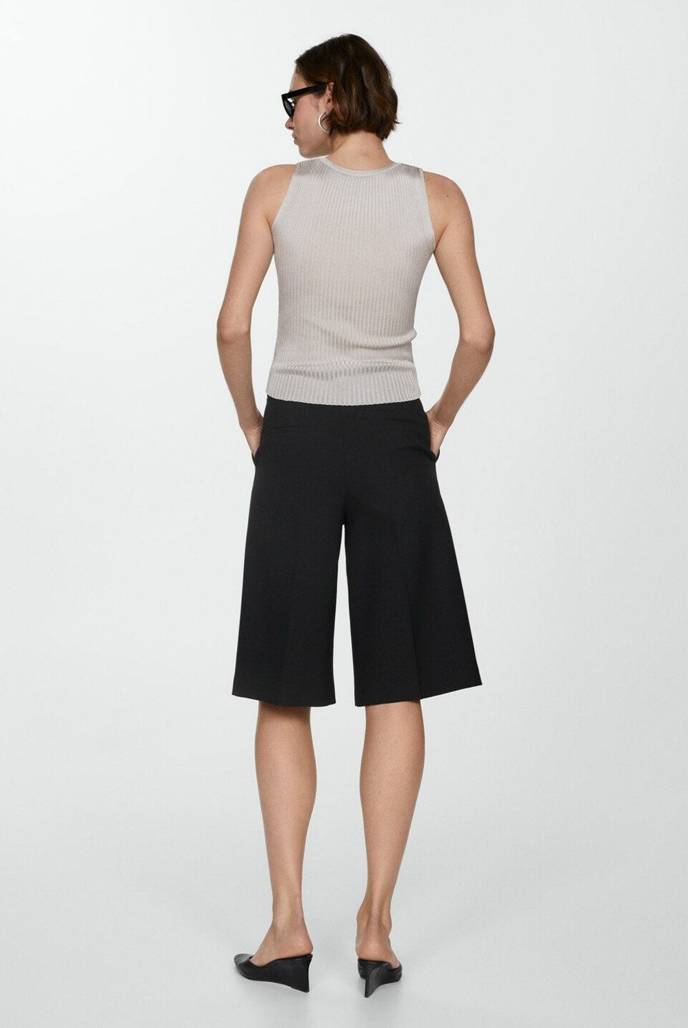 MANGO - Top Punto Hilo Metalizado Mujer Mango