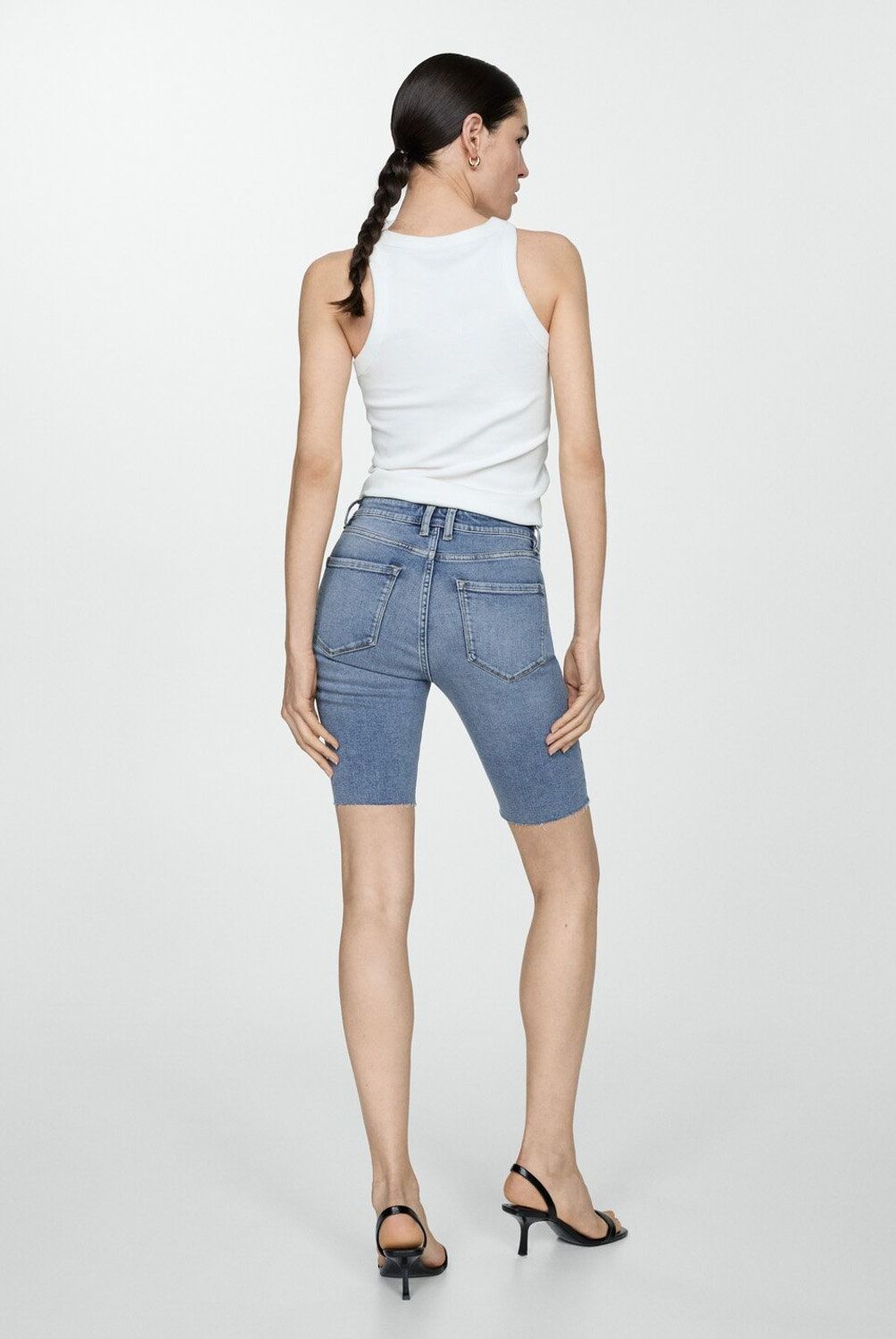 MANGO - Bermudas Vaqueras Slim Fit Mujer Mango