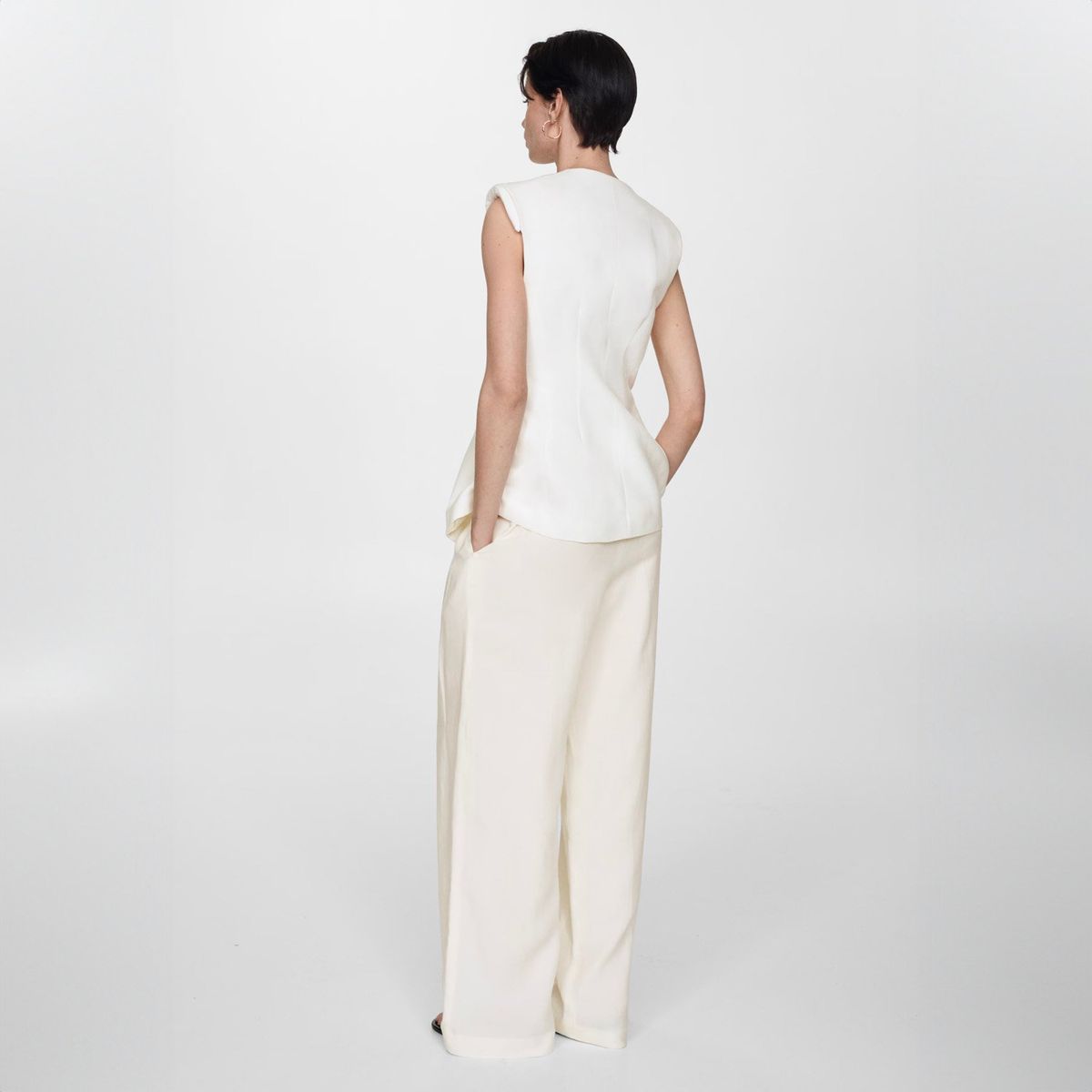 MANGO - Blazer Largo Botón Mujer Mango