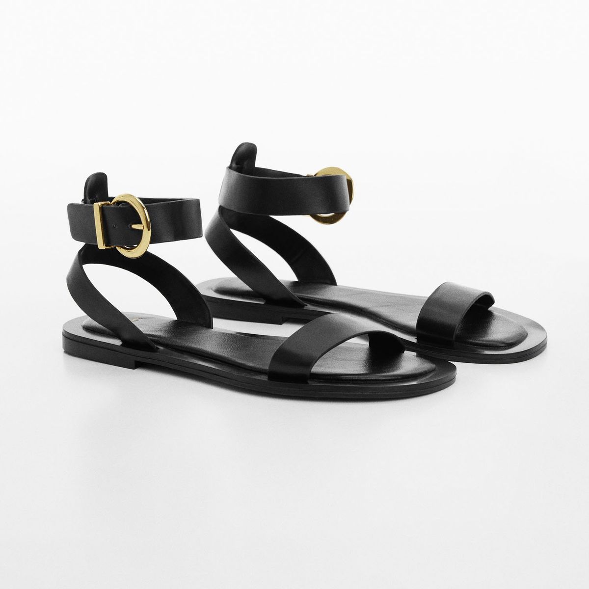 MANGO - Sandalia Mujer Negro Mango