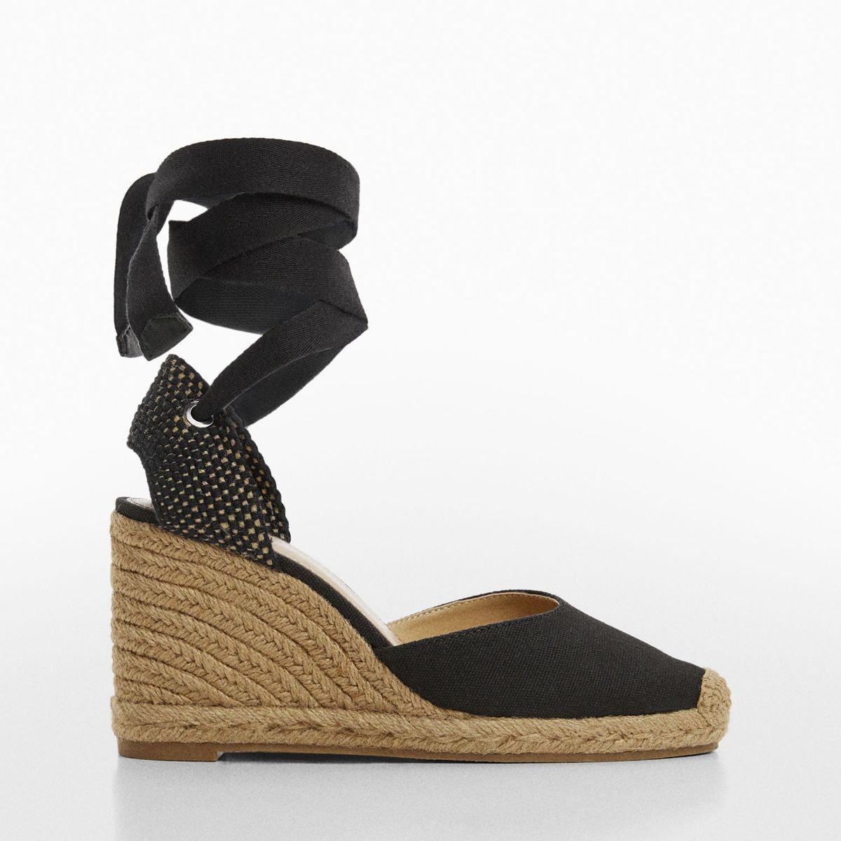 MANGO - Alpargata Mujer Negro Mango