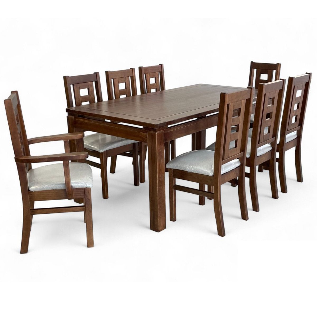 DAGON - Juego De Comedor 6 Sillas + 2 Sitiales Roma Chocolate Dagon