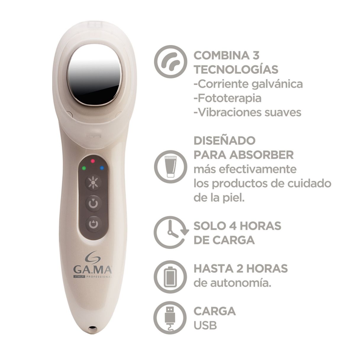 GAMA - Masajeador Facial GAMA LED ultrasonico