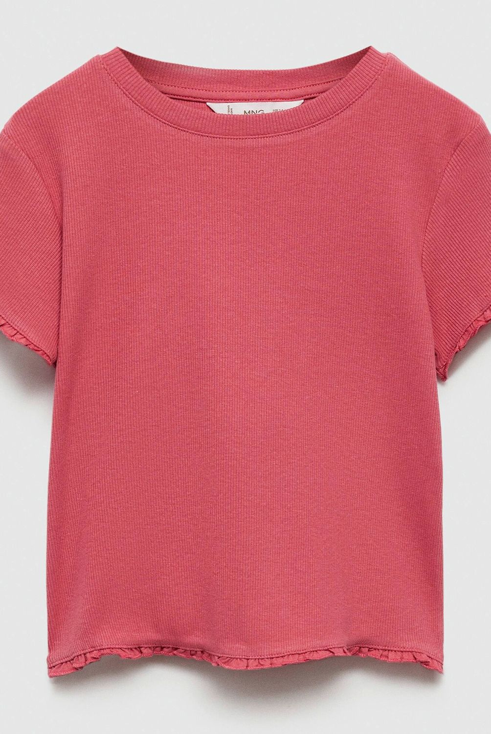 MANGO KIDS - Polera Manga Corta Canalé Niña Mango Kids