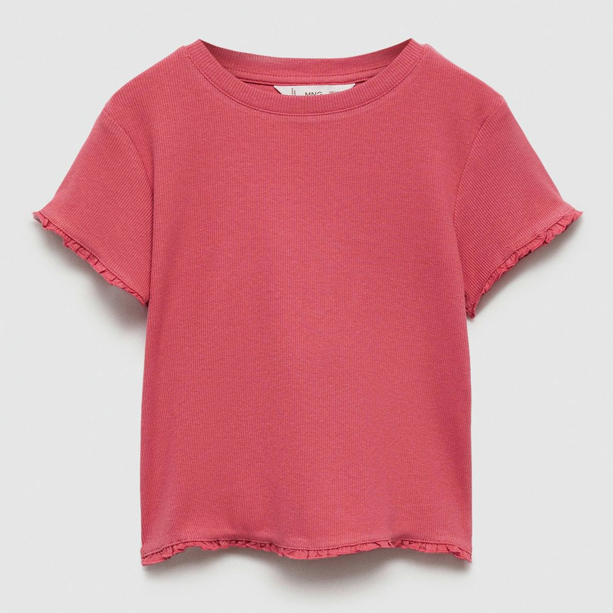 MANGO KIDS - Polera Manga Corta Canalé Niña Mango Kids