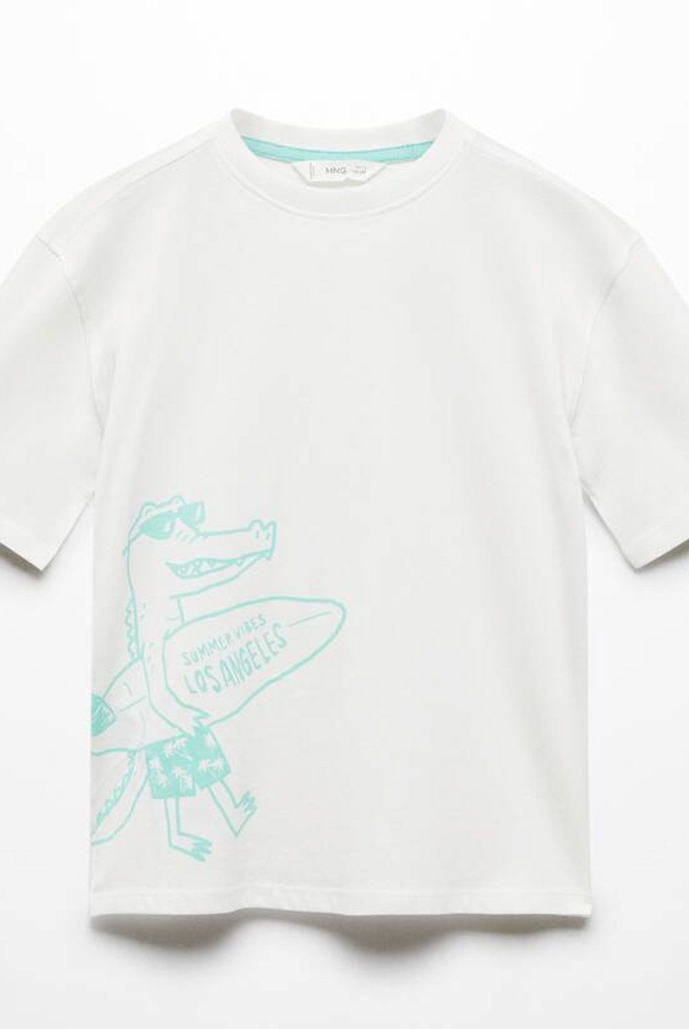 MANGO KIDS - Polera Algodón Niño Estampada Tiburón Mango Kids