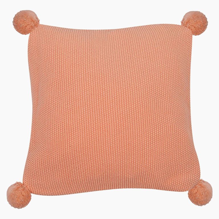 Cojín Pompom Peach 30X30 Cm