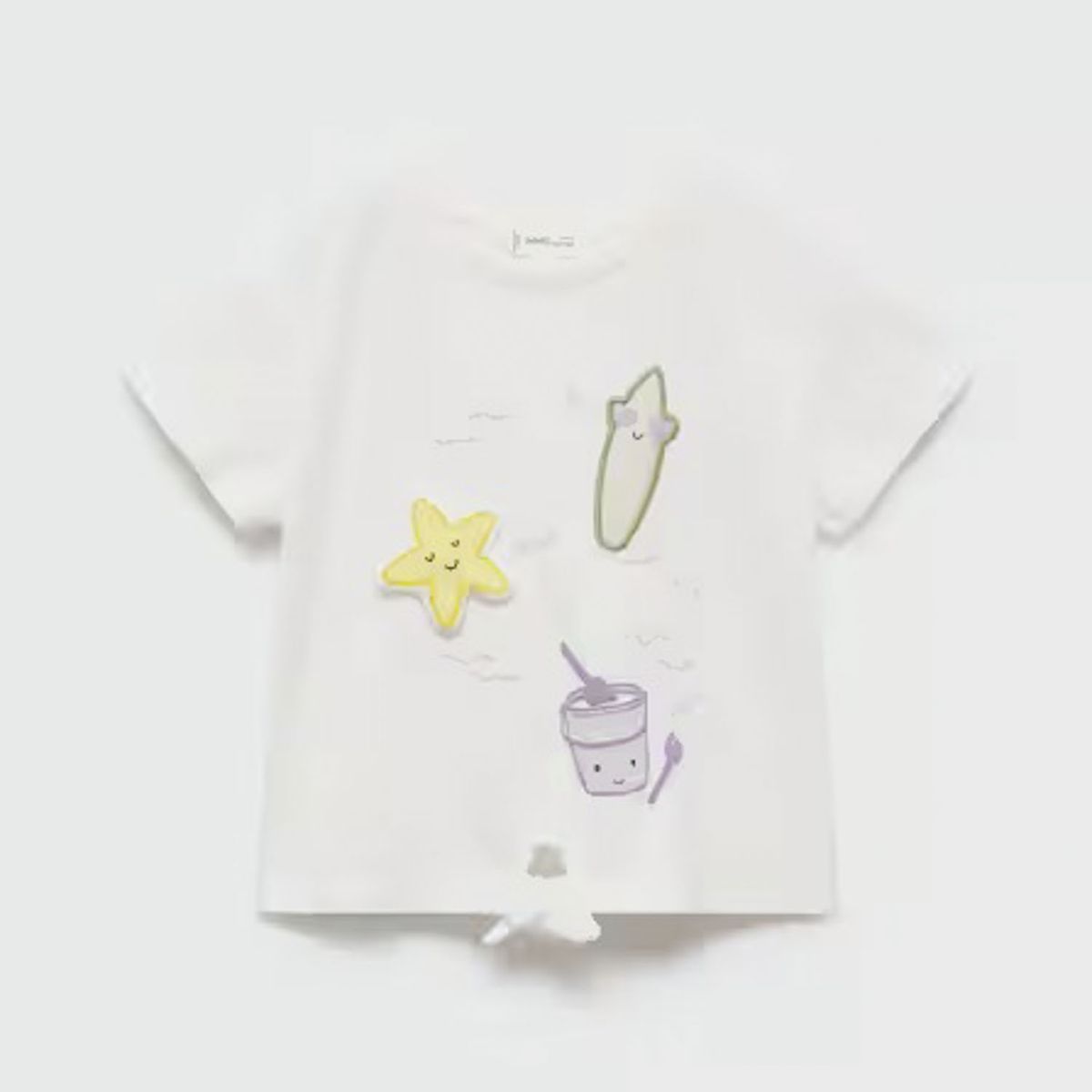 MANGO KIDS - Polera Estampada Detalles Relieve Bebé Niña Mango Kids