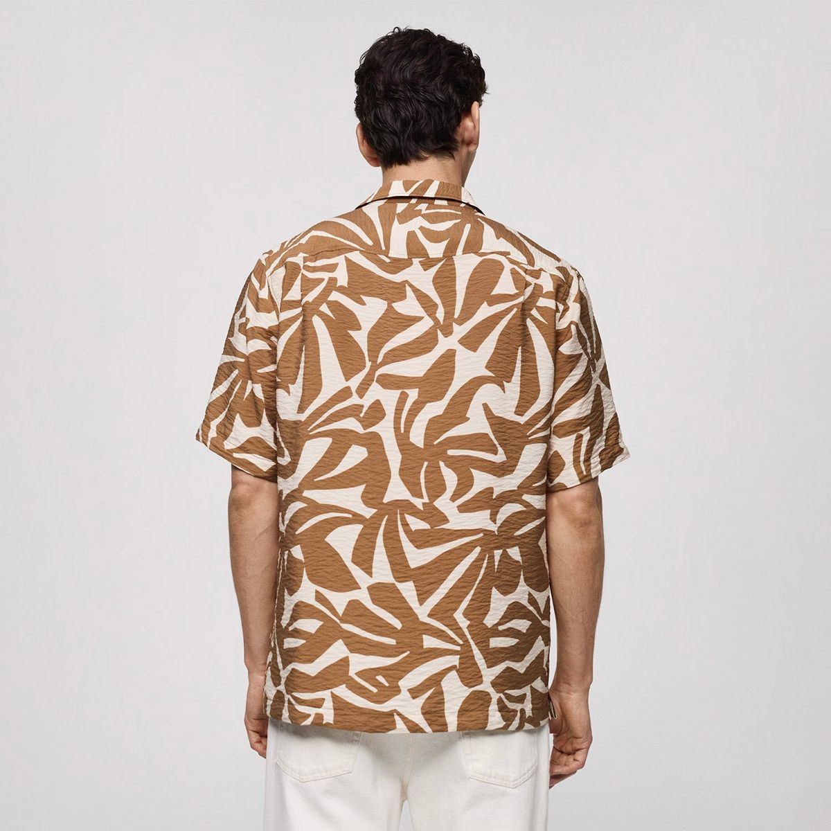 MANGO MAN - Camisa Hombre Mango Man Regular Fit Estampada Textura