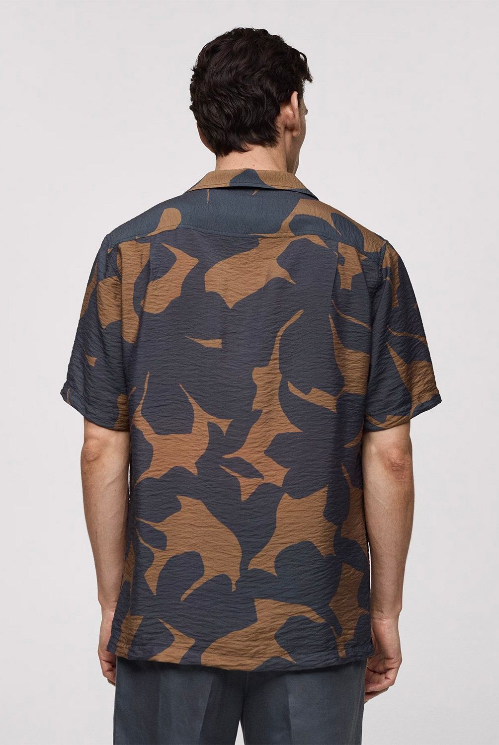 MANGO MAN - Camisa Hombre Mango Man Regular Fit Estampada Textura