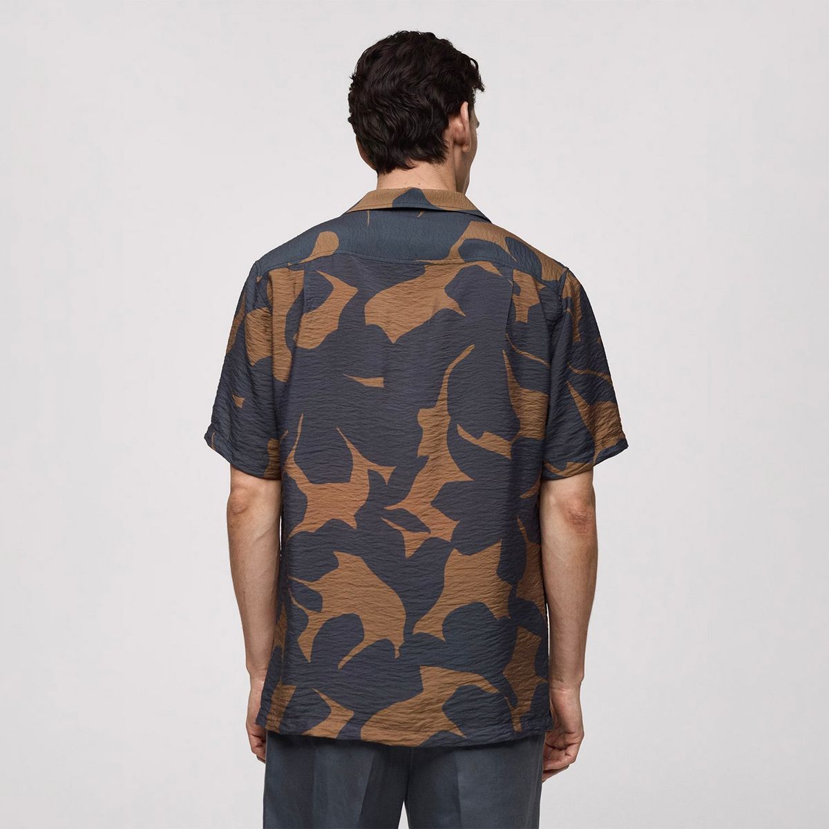 MANGO MAN - Camisa Hombre Mango Man Regular Fit Estampada Textura