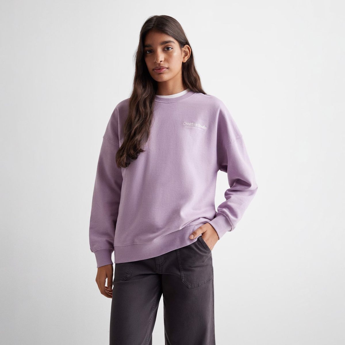 MANGO TEEN - Polerón Algodón Mensaje Mujer Mango Teen