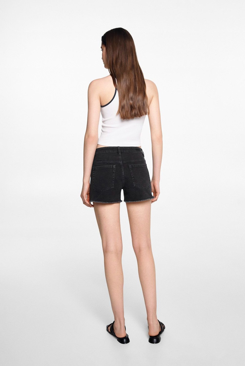 MANGO TEEN - Short Vaquero Tiro Medio Mujer Mango Teen