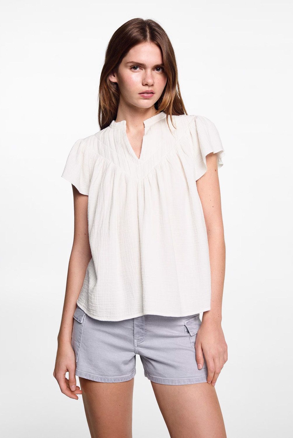 MANGO TEEN - Blusa Algodón Bambula Mujer Mango Teen