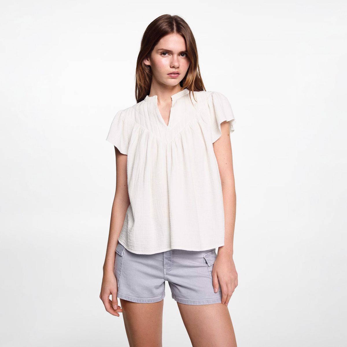 MANGO TEEN - Blusa Algodón Bambula Mujer Mango Teen