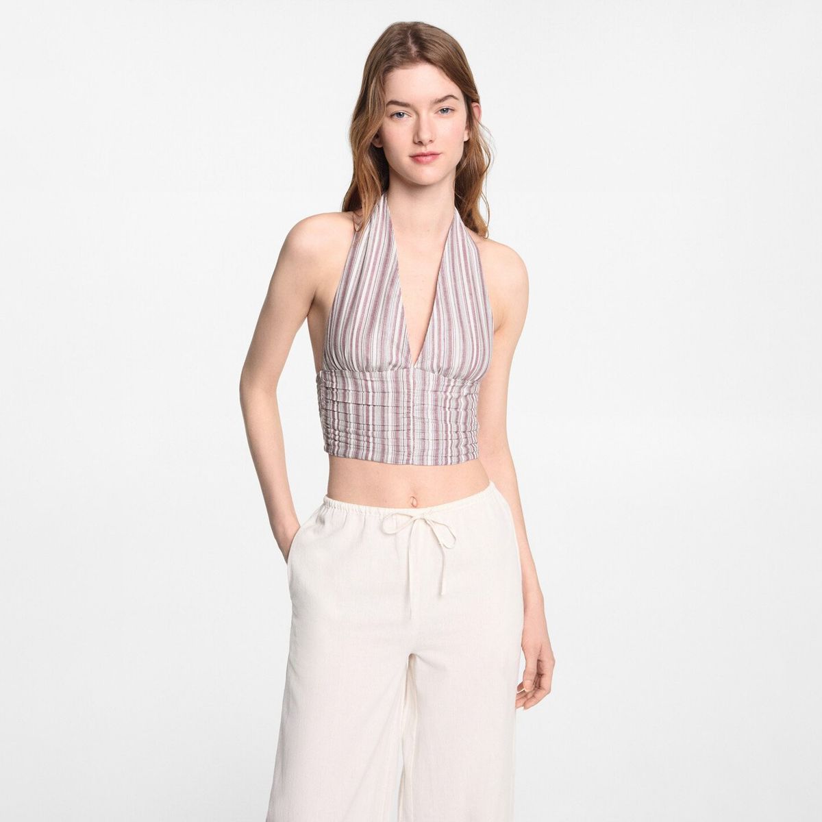 MANGO TEEN - Top Halter Espalda Descubierta Mujer Mango Teen