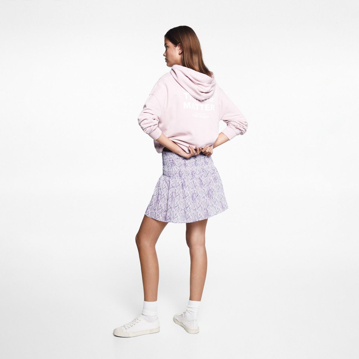 MANGO TEEN - Falda Fluida Estampada Mujer Mango Teen