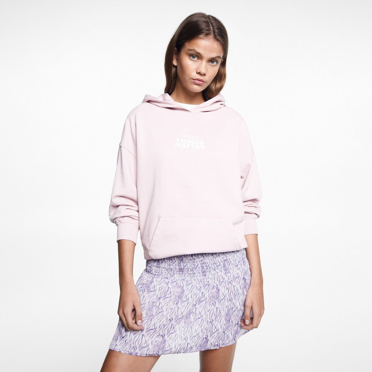 MANGO TEEN - Falda Fluida Estampada Mujer Mango Teen