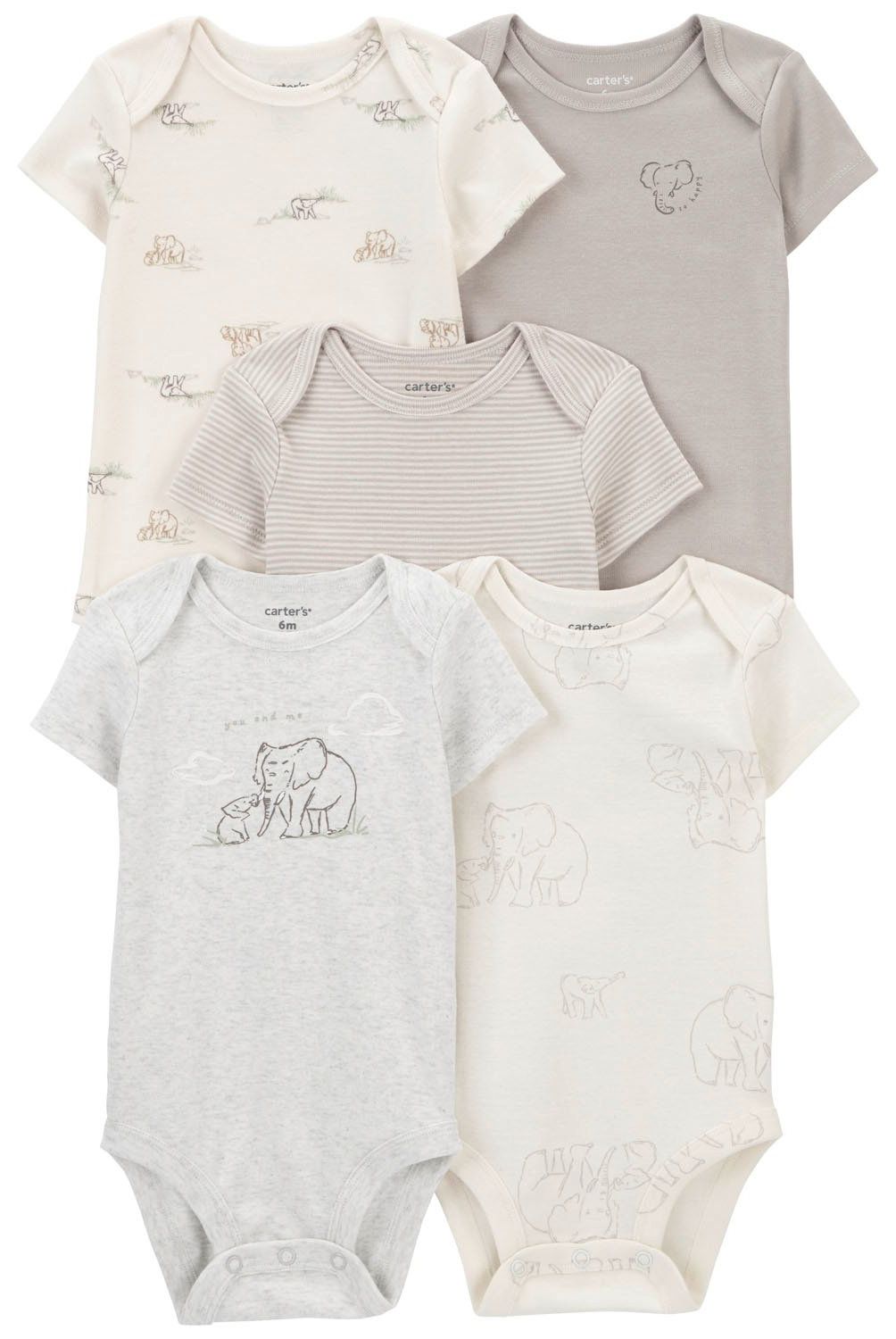 CARTER'S - Pack de Bodys Algodón 5 unidades Unisex Bebé  Carter's