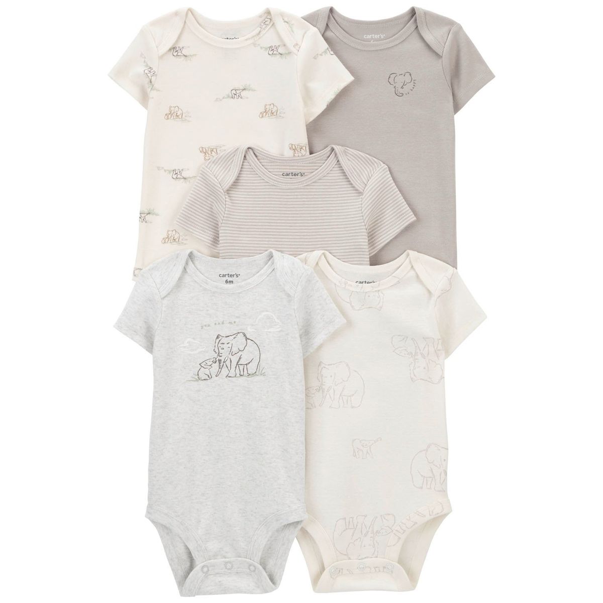 CARTER'S - Pack de Bodys Algodón 5 unidades Unisex Bebé  Carter's