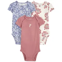 CARTER'S - Pack de Bodys Algodón 3 unidades Bebé Niña