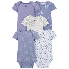 CARTER'S - Pack de Bodys Algodón 5 unidades Bebé Niña