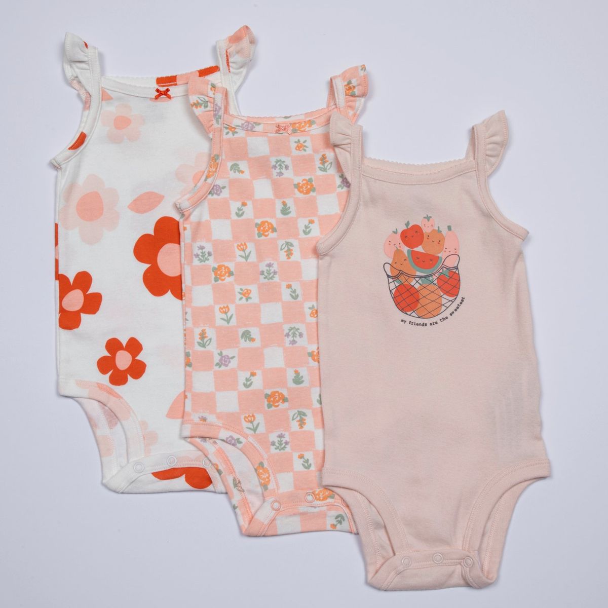 CARTER'S - Pack De Bodys Algodón 3 Unidades Bebé Niña Carter's