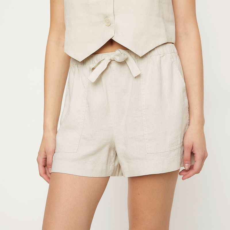 BROWNIE - Short Goma con Lino Mujer Brownie
