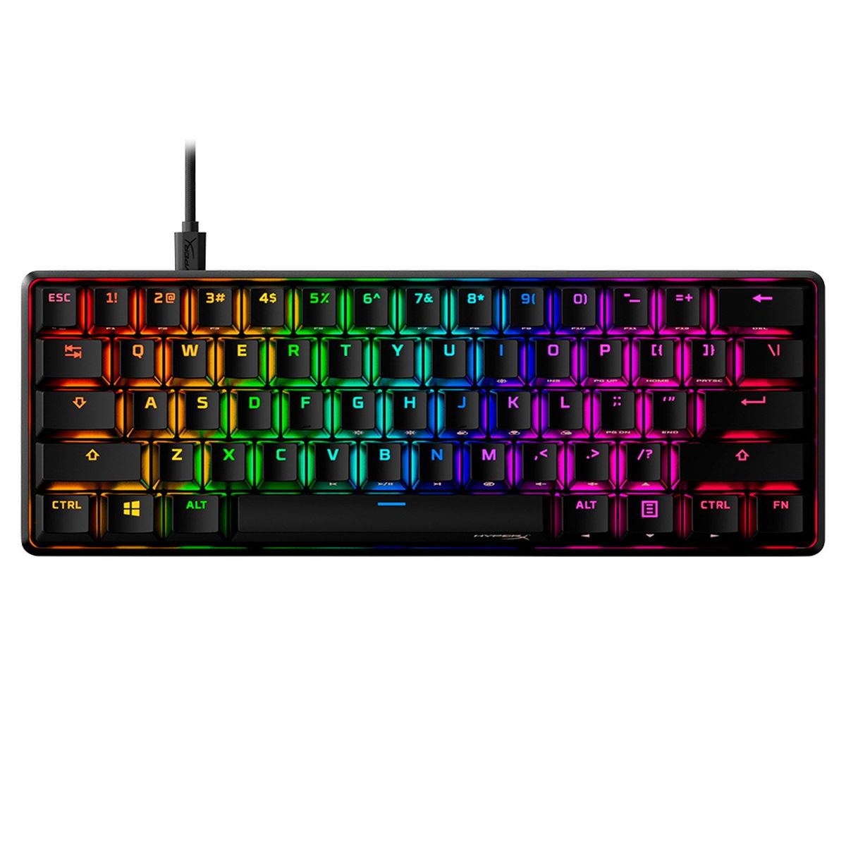 HYPERX - Teclado Gamer HyperX Alloy Origins 60 Mecánico RGB PC PS5 Xbox Ultracompacto USB-C 