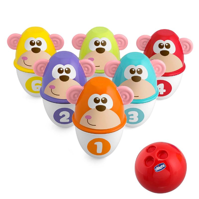 CHICCO - Juguete De Bolos Apilables Monkey Strike De Chicco