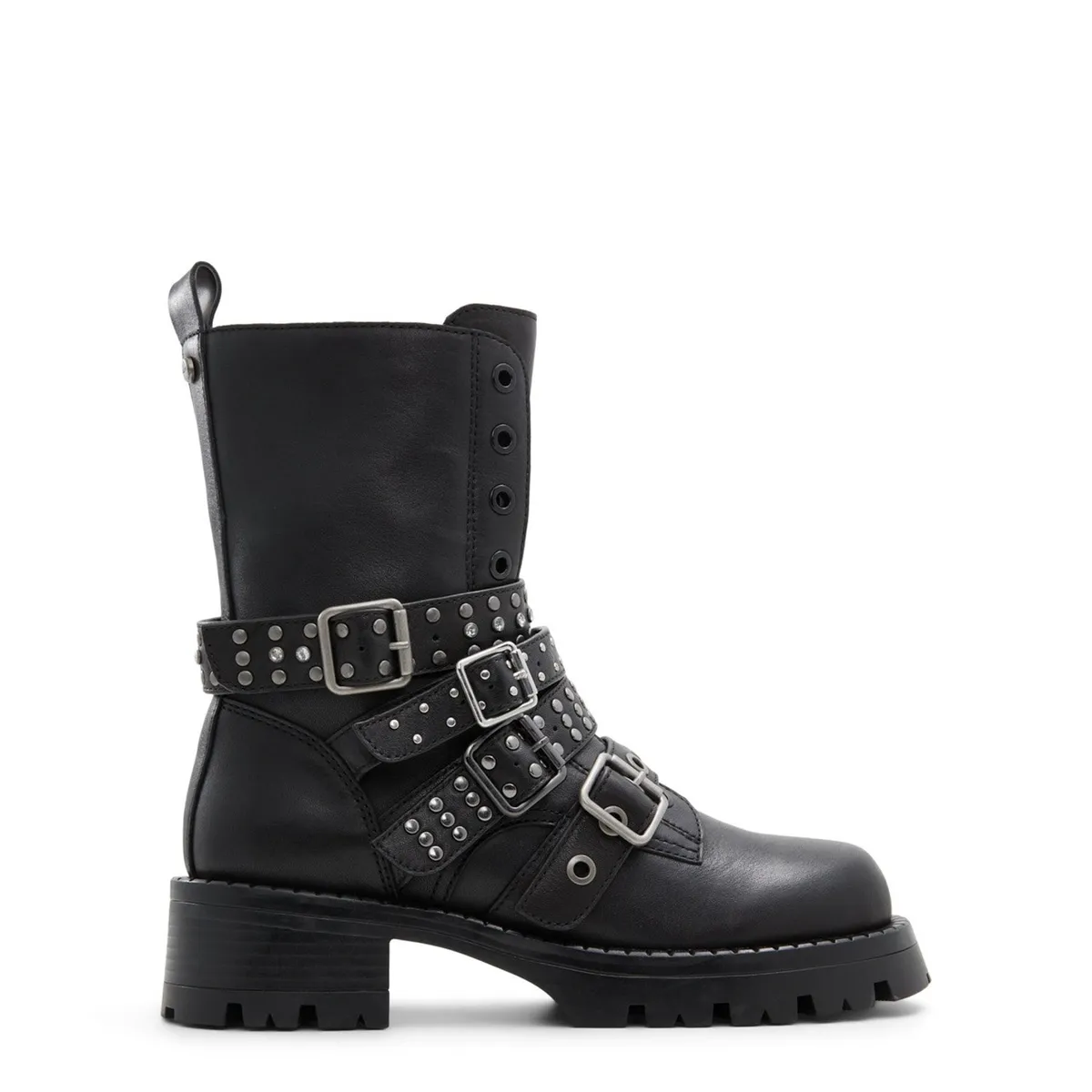 ALDO - Vortexia Botín Biker Mujer Cuero Negro Aldo