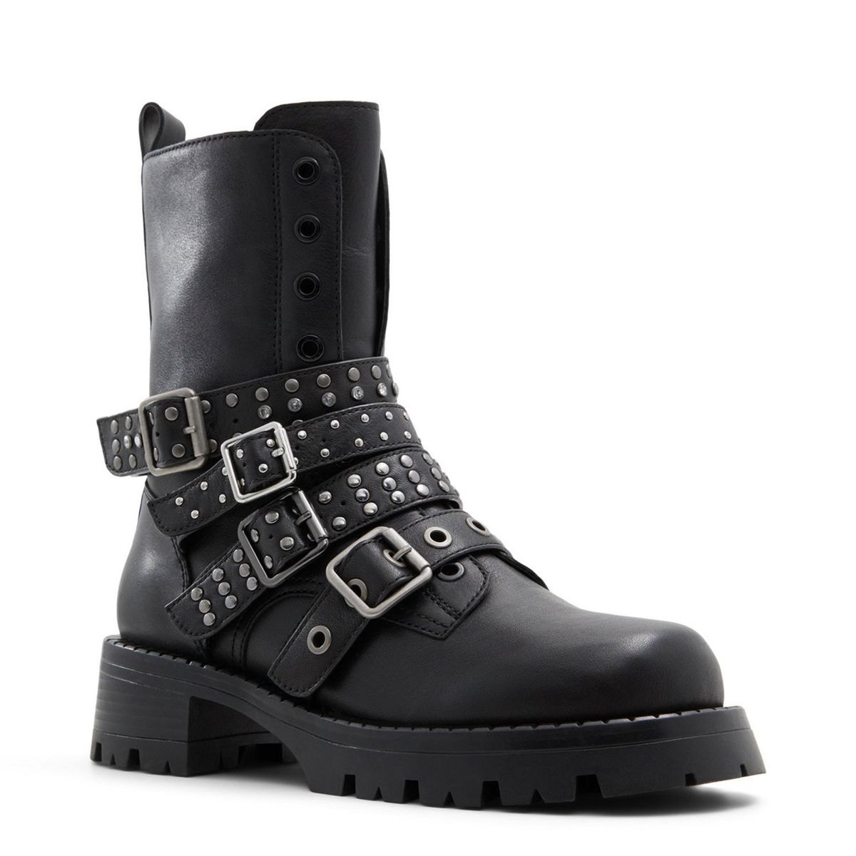 ALDO - Vortexia Botín Biker Mujer Cuero Negro Aldo