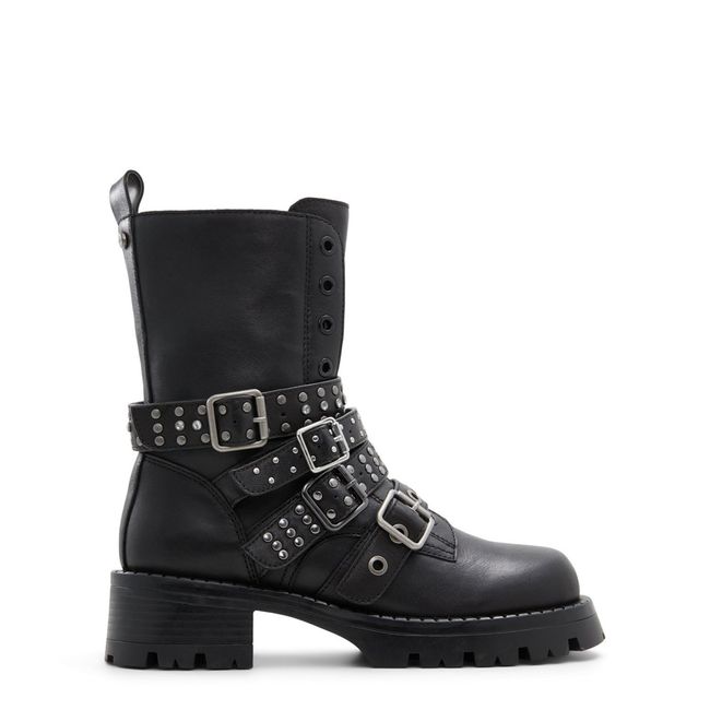 ALDO - Vortexia Botín Biker Mujer Cuero Negro Aldo