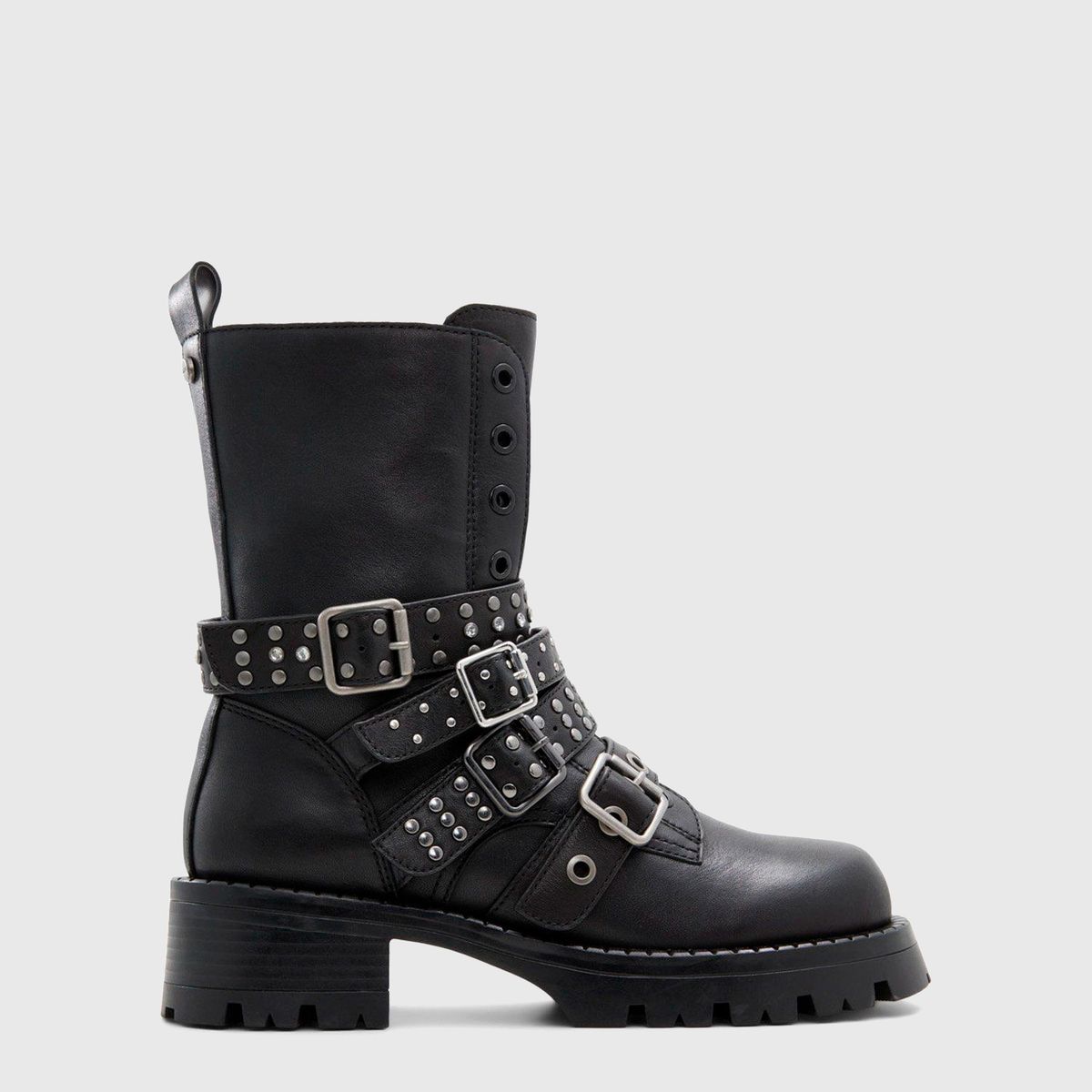 ALDO - Vortexia Botín Biker Mujer Cuero Negro Aldo